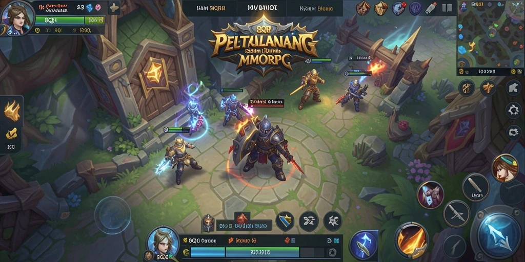 Tampilan gameplay 8QR yang penuh aksi dalam dunia MMORPG.