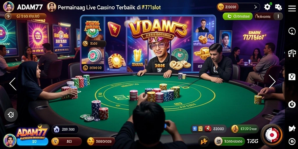 Tampilan gameplay Live Casino yang menarik dan interaktif dari ADAM77.