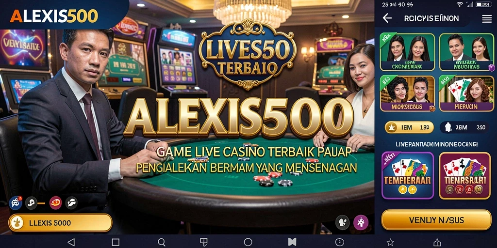 Tampilan gameplay ALEXIS500 yang mendebarkan dengan dealer langsung.