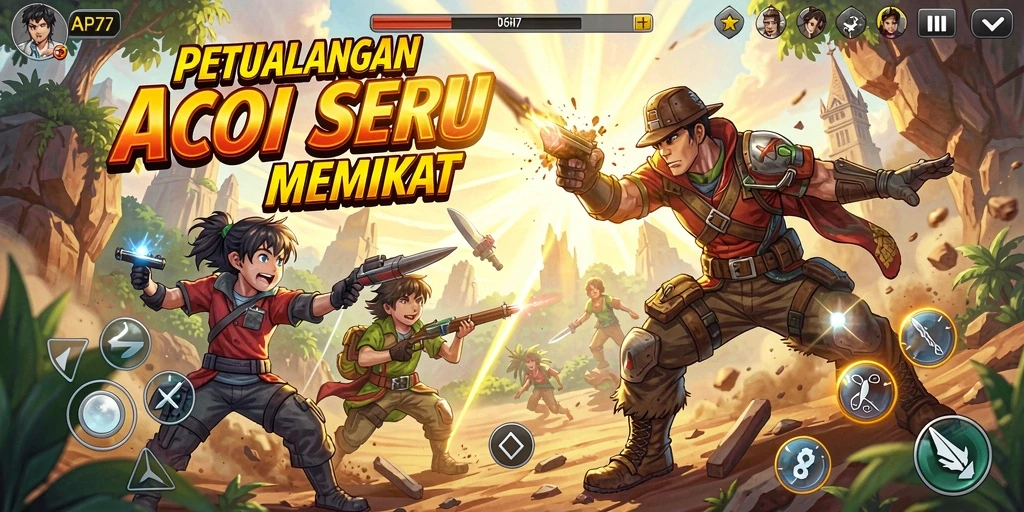 Tampilan gameplay seru dan mendebarkan di API77.