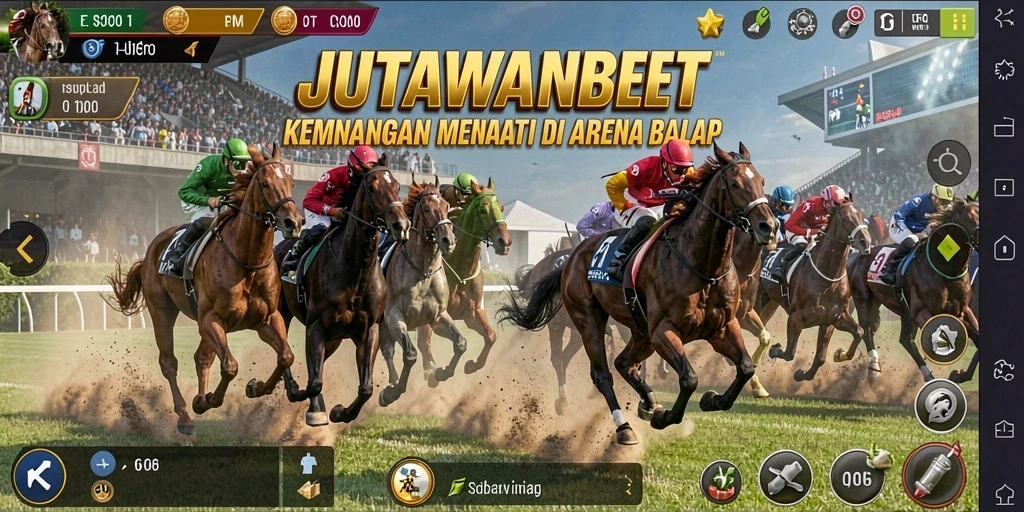 Screenshot gameplay JUTAWANBET yang mendebarkan saat balapan motor.