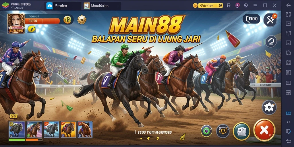 Tampilan gameplay seru balapan dalam MAIN88.