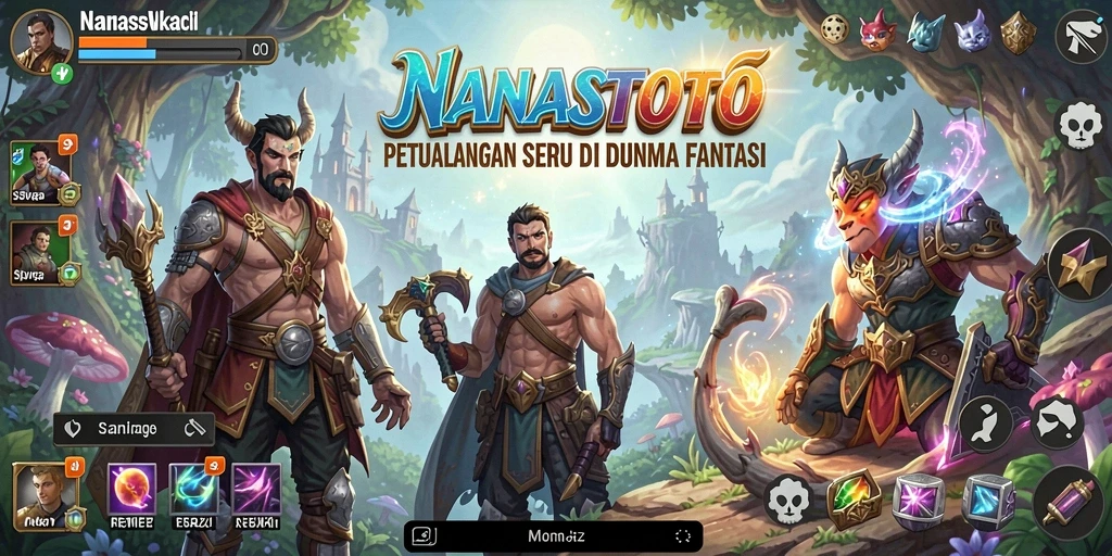 Screenshot gameplay NANASTOTO menampilkan petualangan seru dalam dunia fantasi.