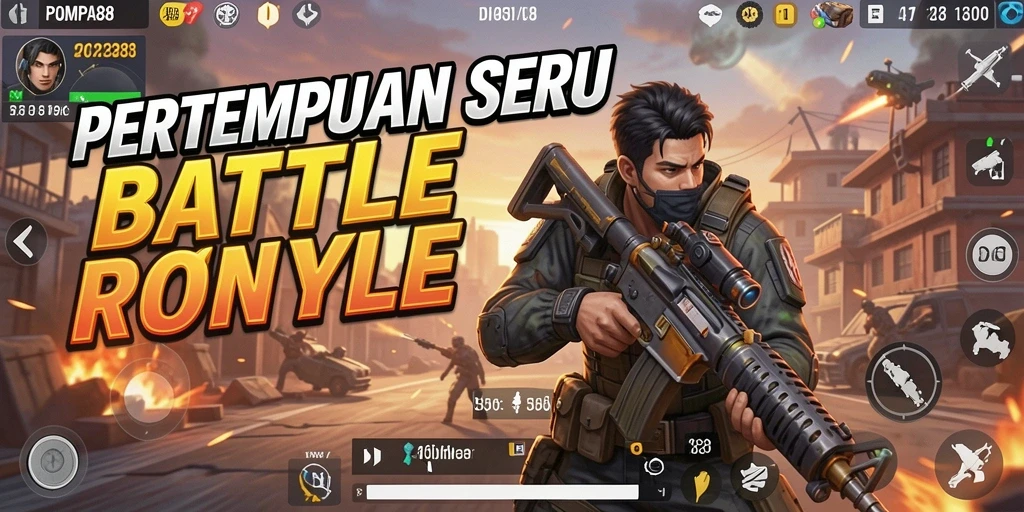 Gameplay POMPA88 yang seru dalam pertarungan Battle Royale.
