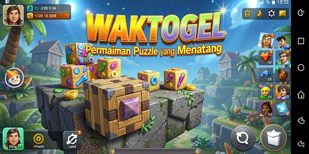 Screenshot WAKTOGEL menampilkan gameplay puzzle yang menantang dan seru.